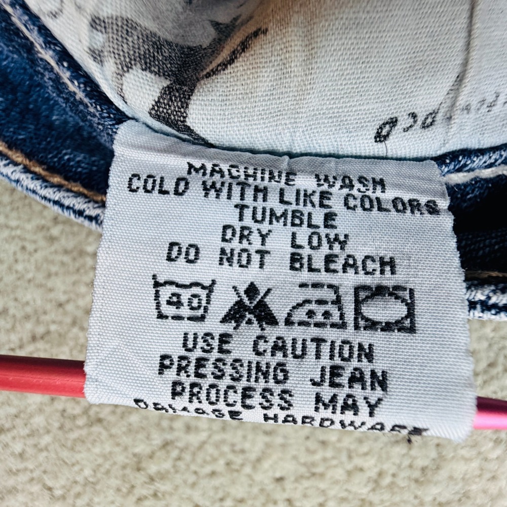 Cowgirl Tuff Jeans Womens Sz 32x35 (34x31) Victory White Stitch & Studded Cross - Picture 7 of 10